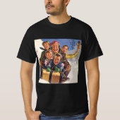 Weihnachten, Happy Family Rodeln Rodelbahn mit Aus T-Shirt (Vorderseite)