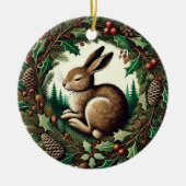 Weihnachten Hare Keramik Ornament (Vorne)