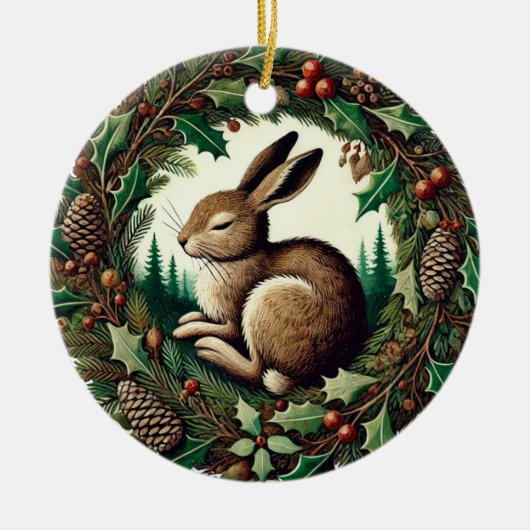 Weihnachten Hare Keramik Ornament (Vorne)
