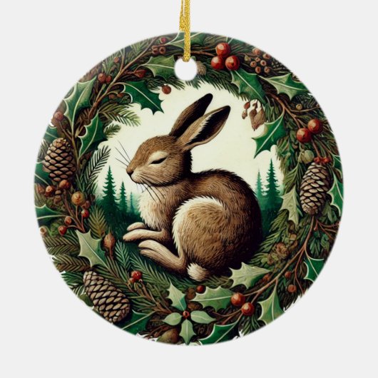 Weihnachten Hare Keramik Ornament (Hinten)