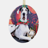 Weihnachten - Harlekin-Deutsche Dogge - Baron Keramikornament (Rechts)