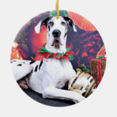 Weihnachten - Harlekin-Deutsche Dogge - Baron Keramikornament (Hinten)
