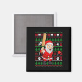 Weihnachten hässlicher Pullover Stil Weihnachtsman Magnet (Vorderseite/Rückseite)