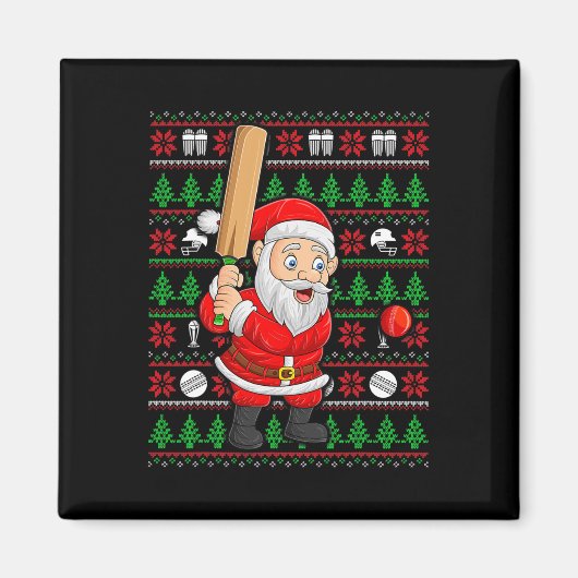 Weihnachten hässlicher Pullover Stil Weihnachtsman Magnet (Vorne)