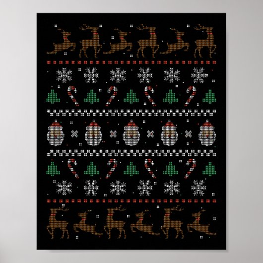 Weihnachten hässlicher Weihnachts-Pullover Poster (Vorne)