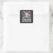 Weihnachten hat eine dunkle Seite Quadratischer Aufkleber (Tasche)