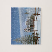 Weihnachten, Haus in der Snowy-Winter-Szene Puzzle (Vertikal)