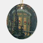 Weihnachten, Haus mit Kränen in Windows Keramikornament (Links)