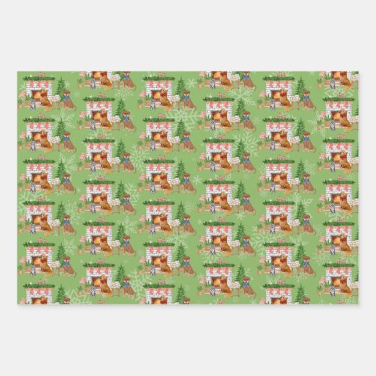 Weihnachten, Havanese, Golden Retriever, Labrador Geschenkpapier Set (Vorderseite 2)