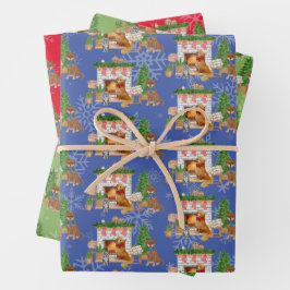 Weihnachten, Havanese, Golden Retriever, Labrador Geschenkpapier Set