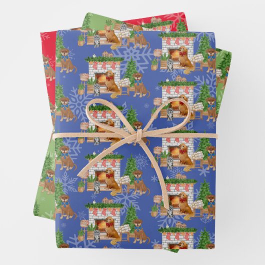 Weihnachten, Havanese, Golden Retriever, Labrador Geschenkpapier Set (Beispiel)