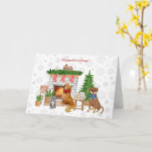 Weihnachten, Havanese, Golden Retriever, Labrador Karte (Gelbe Blume)