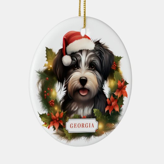 Weihnachten Havanese Keramik Circle Ornament (Rechts)
