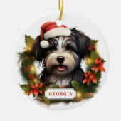 Weihnachten Havanese Keramik Circle Ornament (Vorne)