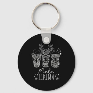 Weihnachten Hawaiian Santa Tiki Maske Mele Kalikim Schlüsselanhänger