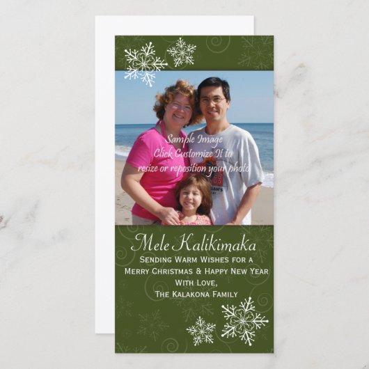 Weihnachten Hawaiianischer Hibiskus Snowflake Foto (Vorne/Hinten)