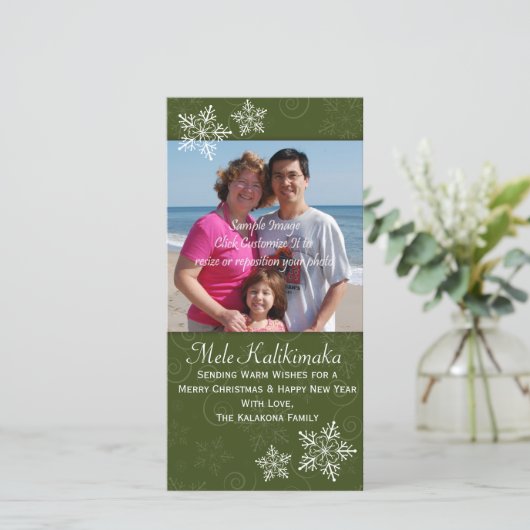 Weihnachten Hawaiianischer Hibiskus Snowflake Foto (Stehend Vorderseite)