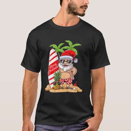 Weihnachten - Hawaiianisches Surfen im Sommer T-Shirt (Vorderseite)