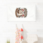 Weihnachten Hecke Umarme Igel Weihnachtsmann Hüte Banner (Insitu)
