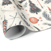 Weihnachten, Heide, Nordic, Solstiz, Winter, Weihn Geschenkpapier (Rolleneckpunkt)