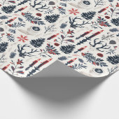 Weihnachten, Heide, Nordic, Solstiz, Winter, Weihn Geschenkpapier (Ecke)