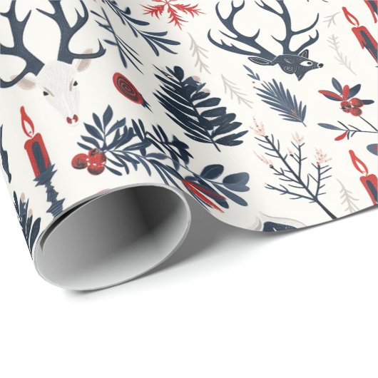 Weihnachten, Heide, Nordic, Solstiz, Winter, Weihn Geschenkpapier (Rolleneckpunkt)