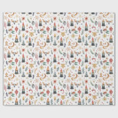 Weihnachten, Heide, Nordic, Solstiz, Winter, Weihn Geschenkpapier (Flach)