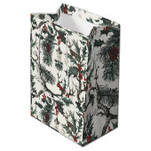 Weihnachten, Heide, Nordic, Solstiz, Winter, Weihn Mittlere Geschenktüte (Rückseite Schrägansicht)