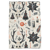 Weihnachten, Heide, Nordic, Solstiz, Winter, Weihn Mittlere Geschenktüte (Rückseite)