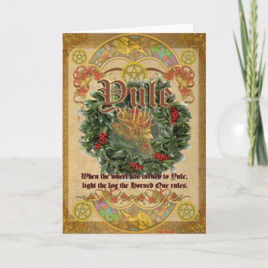 Weihnachten Heidnische Gruss Karte Feiertagskarte Zazzle De