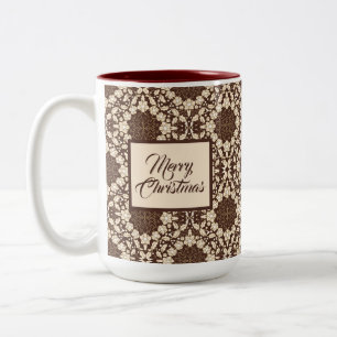 Weihnachten, heilige Blätter & Beeren Zweifarbige Tasse