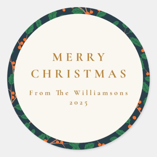 Weihnachten Heilige botanische Vegetation Runder Aufkleber (Vorderseite)