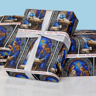 Weihnachten Heilige Familie Fügen Sie Ihren Text W Geschenkpapier