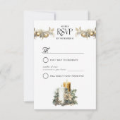 Weihnachten Heilige Kerzen und Ornamente RSVP Karte (Vorderseite)