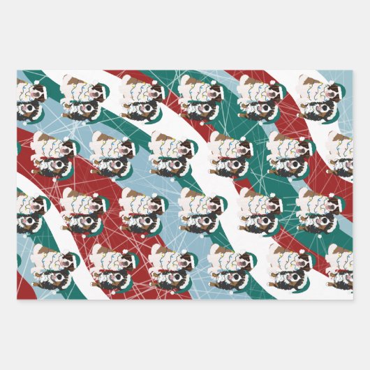 Weihnachten Heiliger Bernard und Berner Hund Geschenkpapier Set (Vorderseite 3)