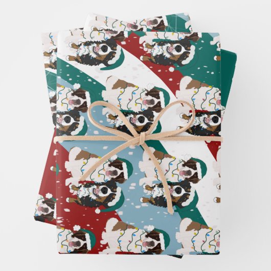 Weihnachten Heiliger Bernard und Berner Hund Geschenkpapier Set (Beispiel)