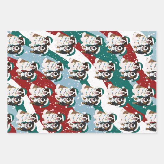 Weihnachten Heiliger Bernard und Berner Hund Geschenkpapier Set (Vorderseite)