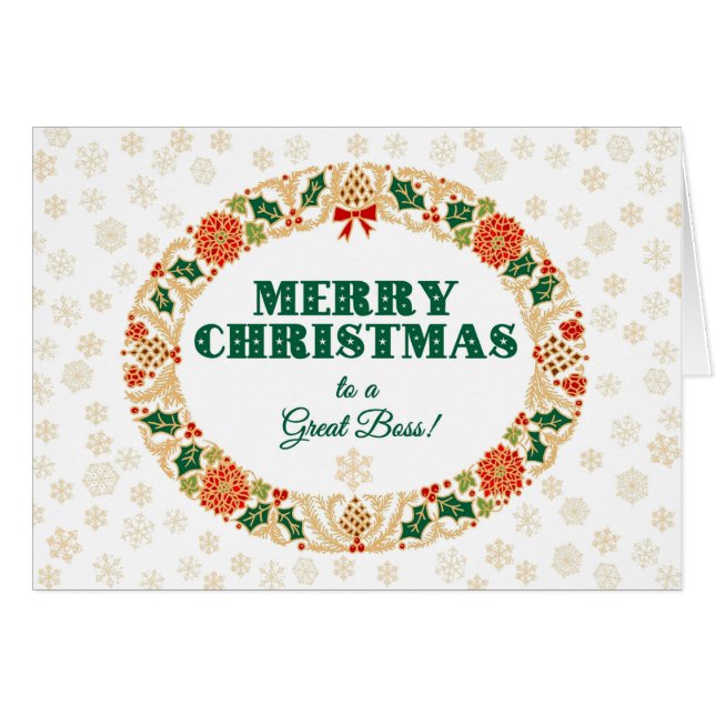 Weihnachten Heiliger Kranz für Großen Boss, Schnee (Vorderseite (Horizontal))