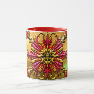 WEIHNACHTEN ~ HEISS VERRÜCKT 3D ~ Rot und Gold ~ Tasse