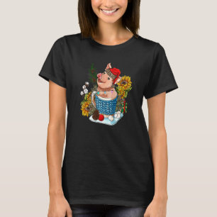 Weihnachten Heiße Schokolade Schwein Western Xmas T-Shirt