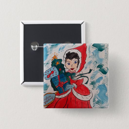 Weihnachten: Helfer Button (Vorne & Hinten)