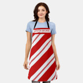 Weihnachten - Helfer Rot Streifen Schürze (Getragen)