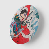 Weihnachten: Helfer Runde Wanduhr (Winkel)