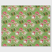 Weihnachten - Helfer von Red & Green Santa's Geschenkpapier (Flach)