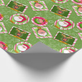 Weihnachten - Helfer von Red & Green Santa's Geschenkpapier (Ecke)