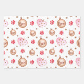 Weihnachten Hellrosa Herzdekoration mit Liebe Wrap Geschenkpapier Set (Vorderseite)