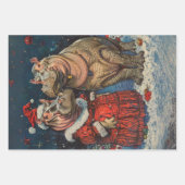 Weihnachten Herr & Mrs. Hippo Decoupage Geschenkpapier Set (Vorderseite 2)