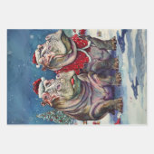 Weihnachten Herr & Mrs. Hippo Decoupage Geschenkpapier Set (Vorderseite)