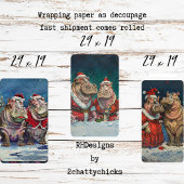 Weihnachten Herr & Mrs. Hippo Decoupage Geschenkpapier Set