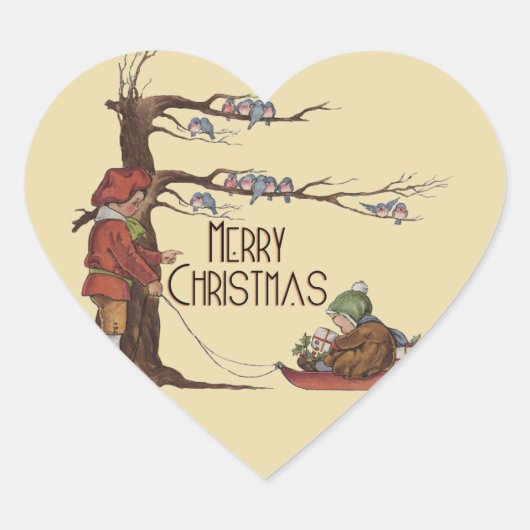 Weihnachten Herz-Aufkleber (Vorderseite)